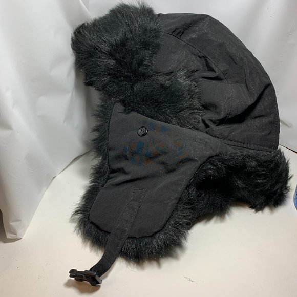 Black Insulated Winter Trapper Hat Winter Hood. One Size. (748) - Picture 3 of 6